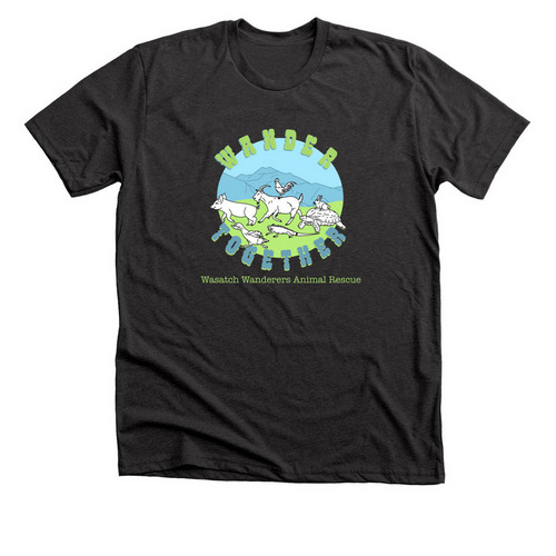 Wander Together, a Dark Grey Heather Premium Unisex Tee