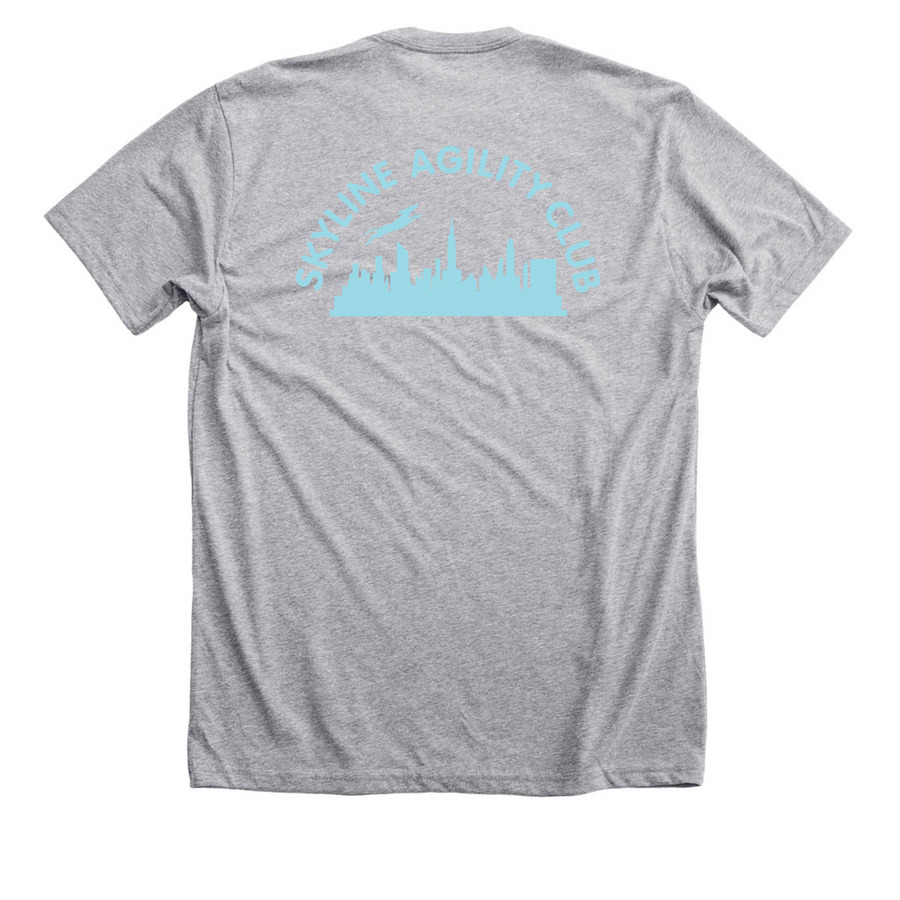 v necks, a Athletic Heather Premium Unisex Tee (back-view)