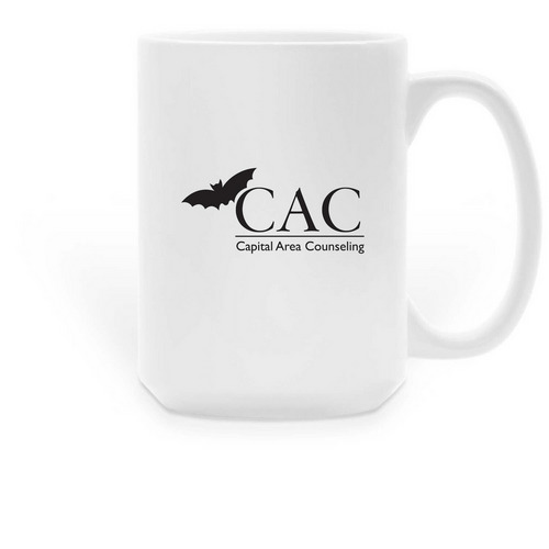 Support CAC. Sip the Mission., a White Large Coffee Mug