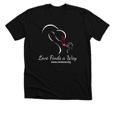 Love Finds a Way, a Solid Black Blend Premium Unisex Tee
