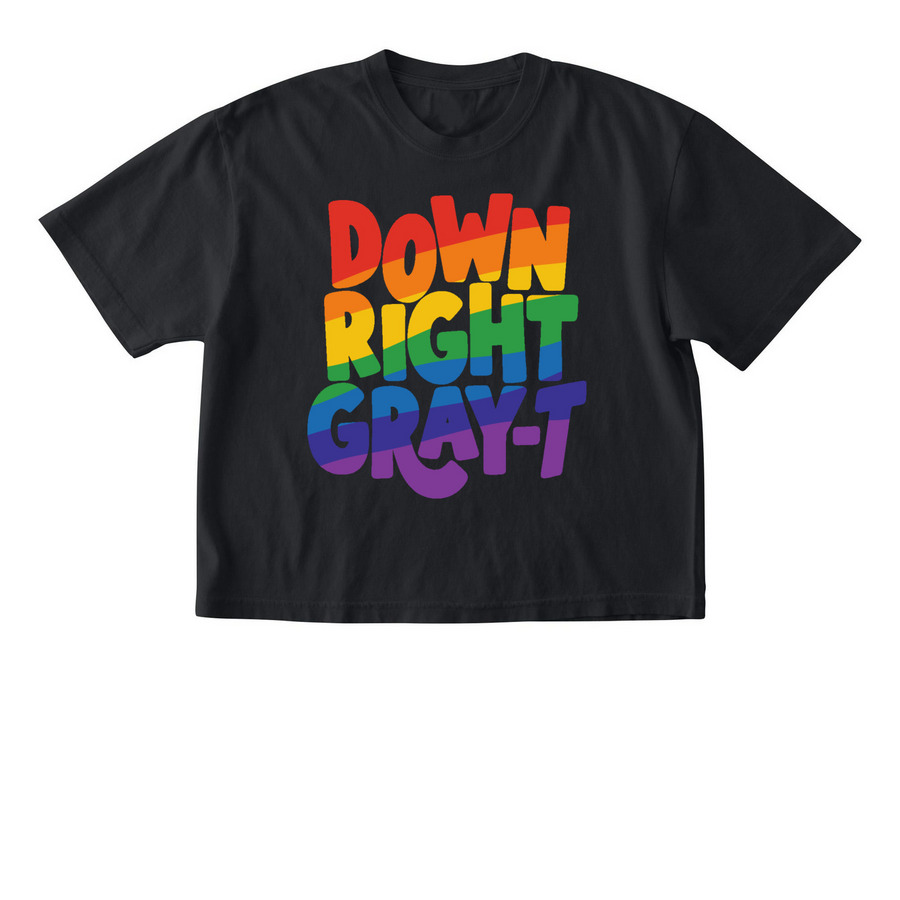 Down Right Gray-t Shirt (Rainbow), a Black Comfort Colors Boxy Tee