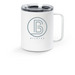 On the go, a White Stainless Steel Travel Mug