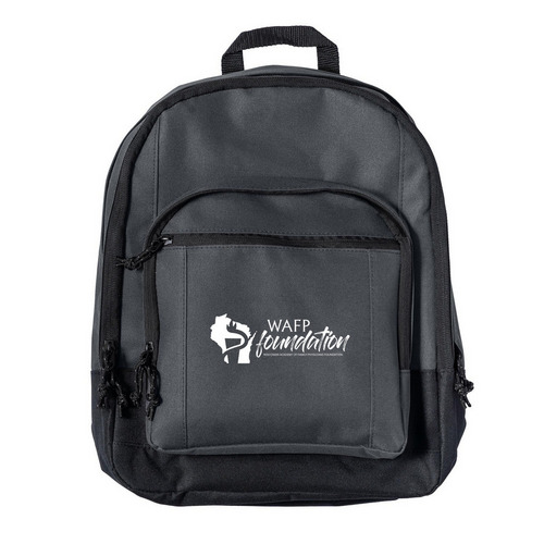 WAFP-F Logo Backpack, a Dark Charcoal Everyday Backpack