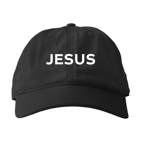 Jesus Hat, a Black Printed Eco Baseball Cap