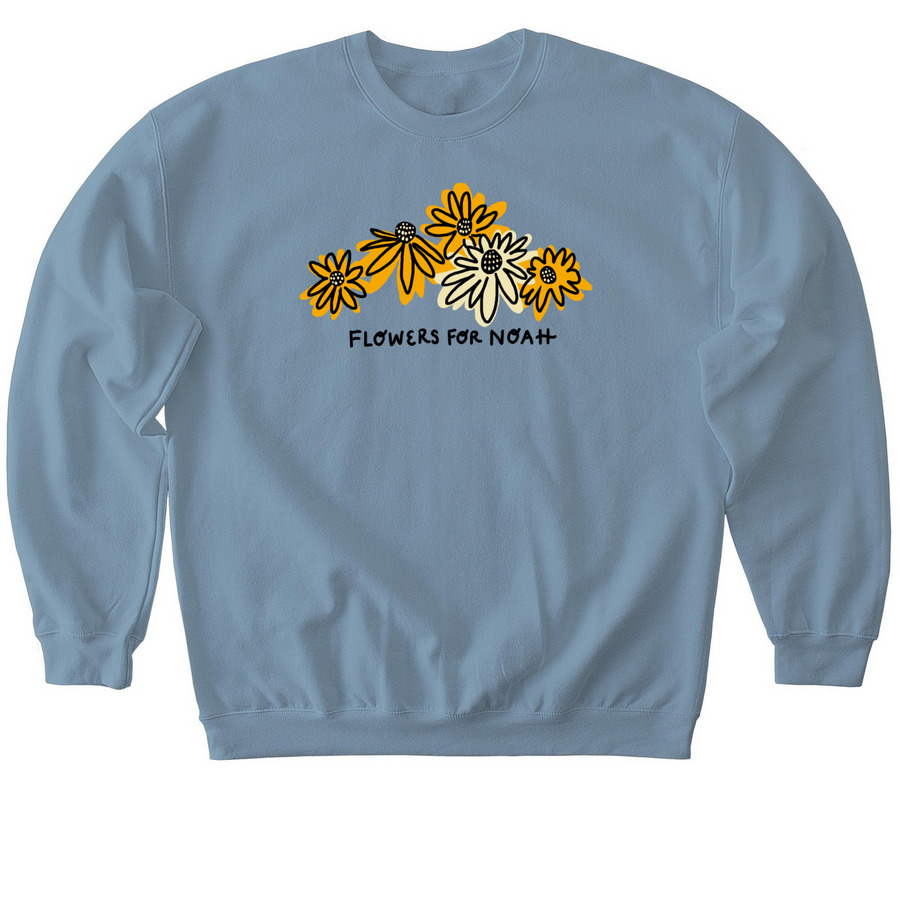 Flowers for Noah (with text), a Stone Blue Softstyle Crewneck Sweatshirt