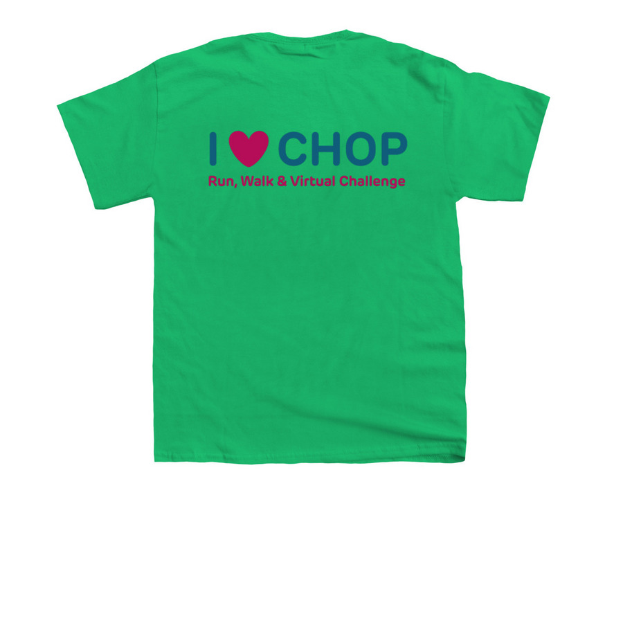 Stride and Roll for CP Clinic, a Irish Green Youth Unisex Tee (back-view)