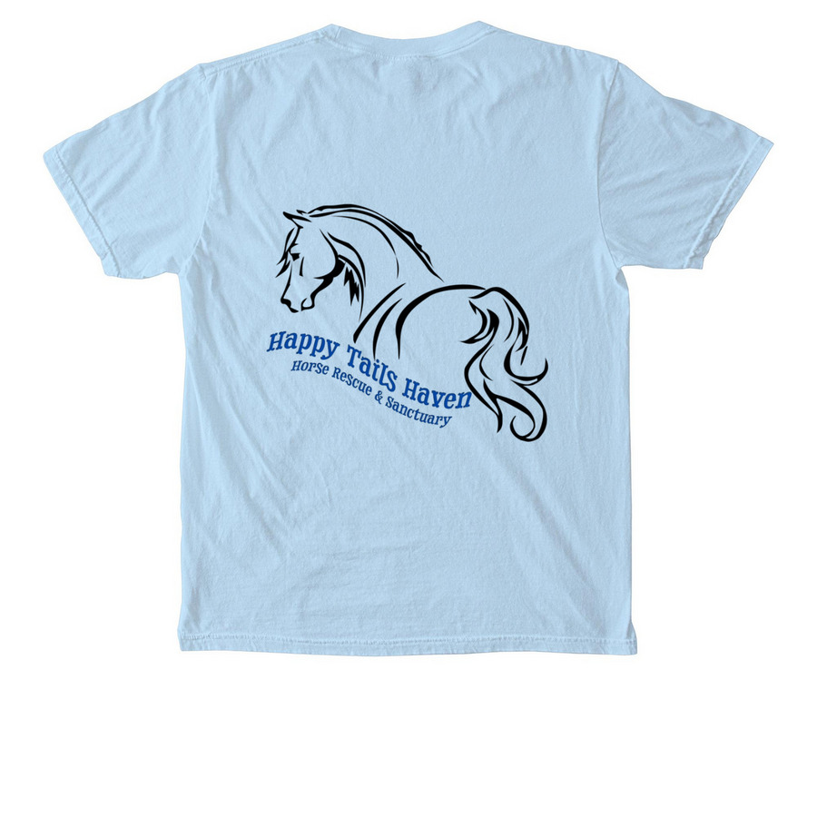Happy Tails Haven Pocket Shirt, a Chambray Comfort Colors Pocket Tee (back-view)