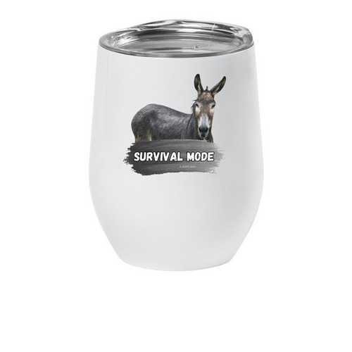 Survival Mode Official Logo Wine Tumbler&nbsp;, a White Insulated Wine Cup