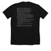 We're Still Here, a Solid Black Blend Premium Unisex Tee (back-view)