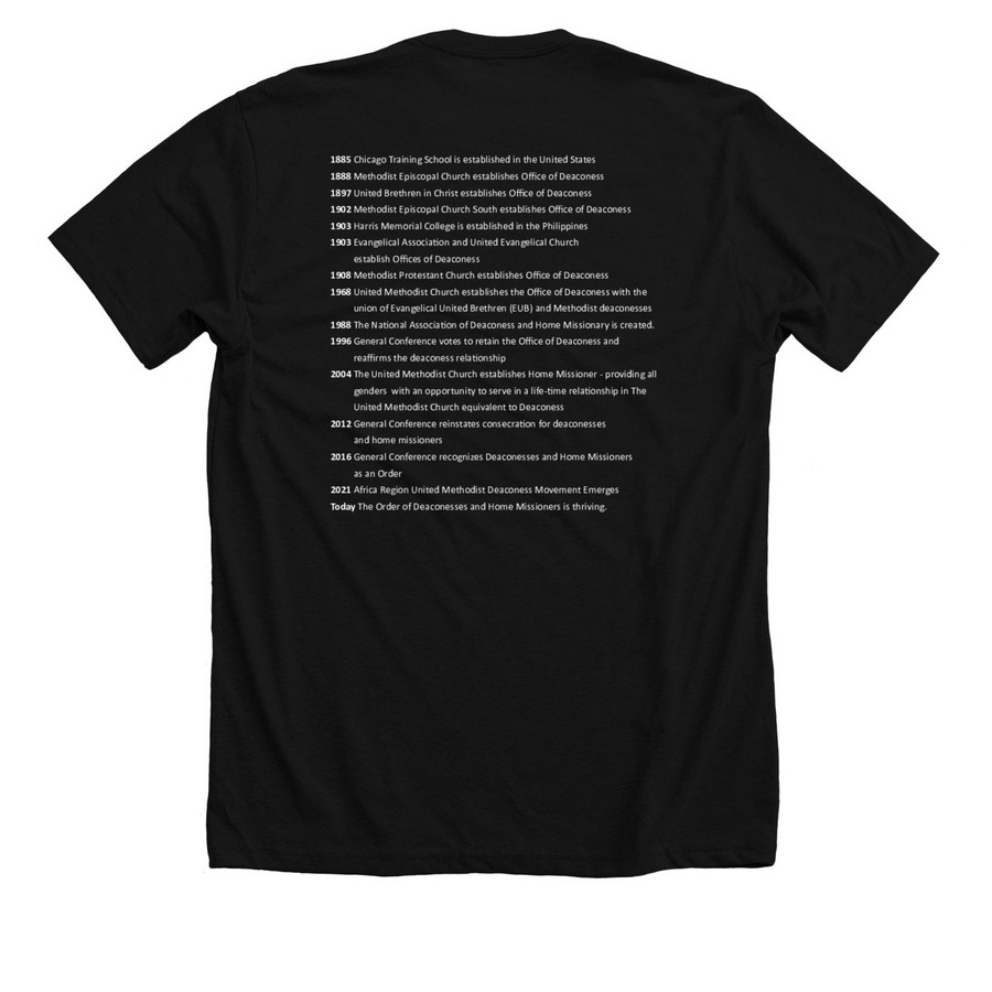 We're Still Here, a Solid Black Blend Premium Unisex Tee (back-view)