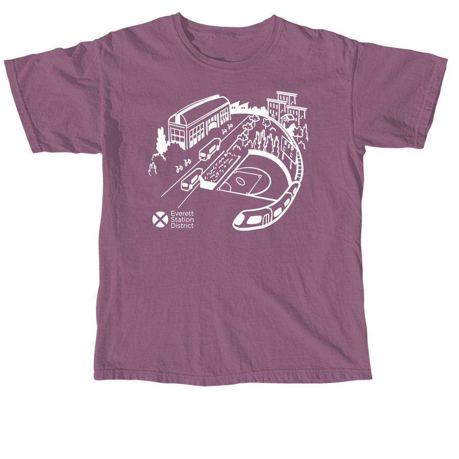 Everett Station District, a Berry Comfort Colors Unisex Tee