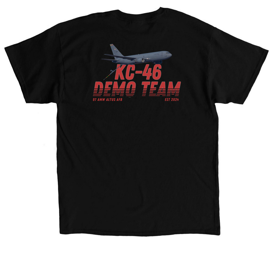 KC46 Demo Team, a Black Classic Unisex Tee (back-view)