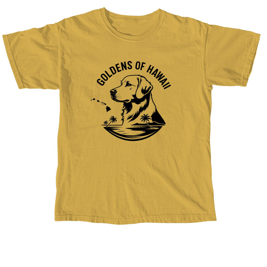 Goldens of Hawaii - black logo, a Mustard Comfort Colors Unisex Tee