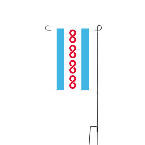 Neurodiversity Chicago Yard Flag, a White 12" x 18" Yard Flag with Stake