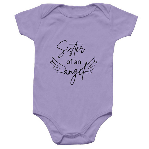 Sister of An Angel Onesie, a Lavender Infant Onesie