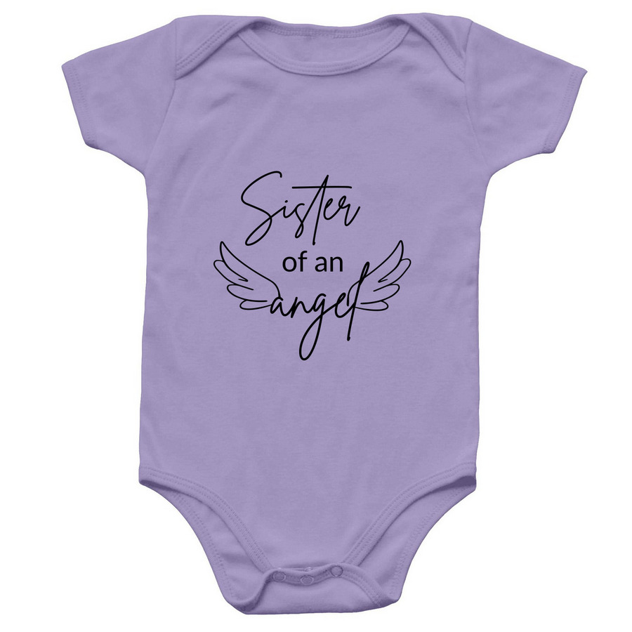 Sister of An Angel Onesie, a Lavender Infant Onesie