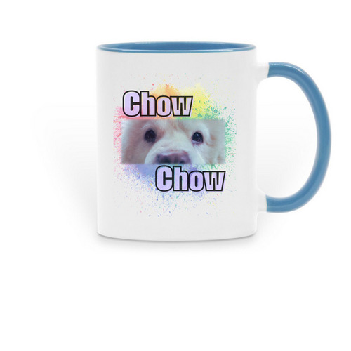 Color Splashed Theo - The Mug!, a Light Blue Two-Tone Ceramic Mug