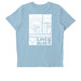 Surfboard & Shark Tooth Wave, a Sky Blue Stanley/Stella Unisex Crafter Tee (back-view)
