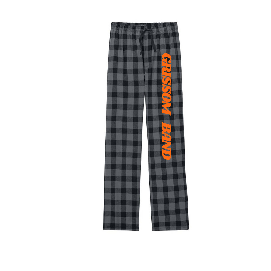 Grissom Band Flannel, a Grey/ Black Buffalo Check Flannel Pajama Pant