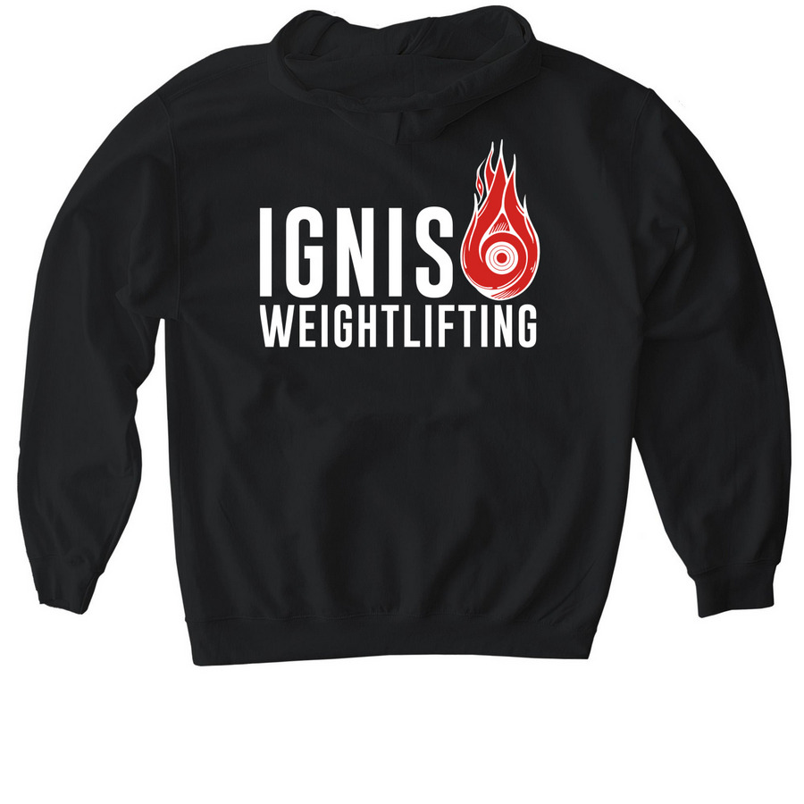Ignis Weightlifting, a Black Gildan Softstyle Pullover Hoodie (back-view)