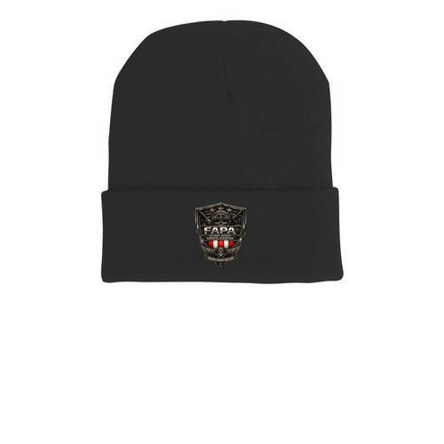 FAPA BEENIE, a Black Printed Cuffed Beanie