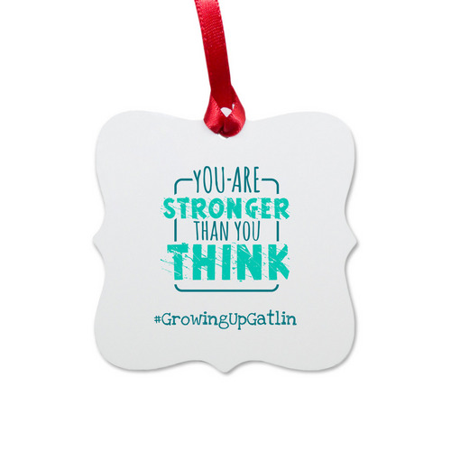 Gatlin Strong, a White Aluminum Square Ornament