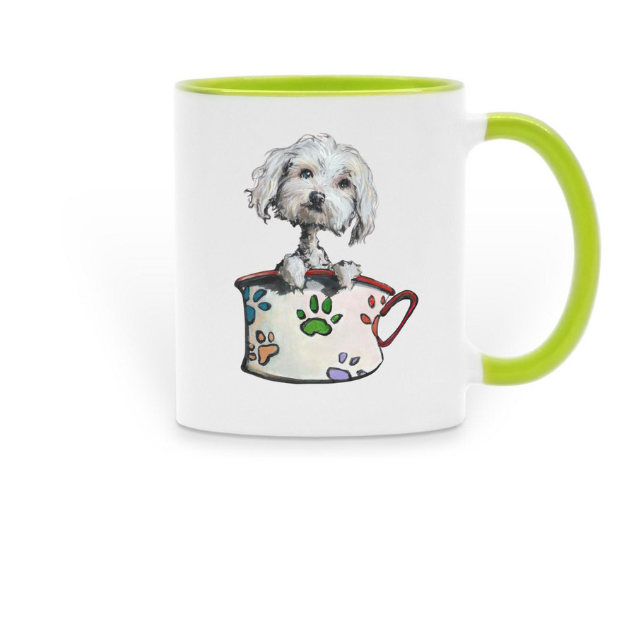 Silly Lily in a Mug on a Mug, a Green Two-Tone Ceramic Mug