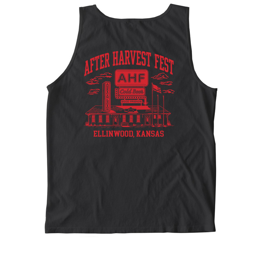AHF Social Club Tank&nbsp;, a Black Comfort Colors Tank Top (back-view)