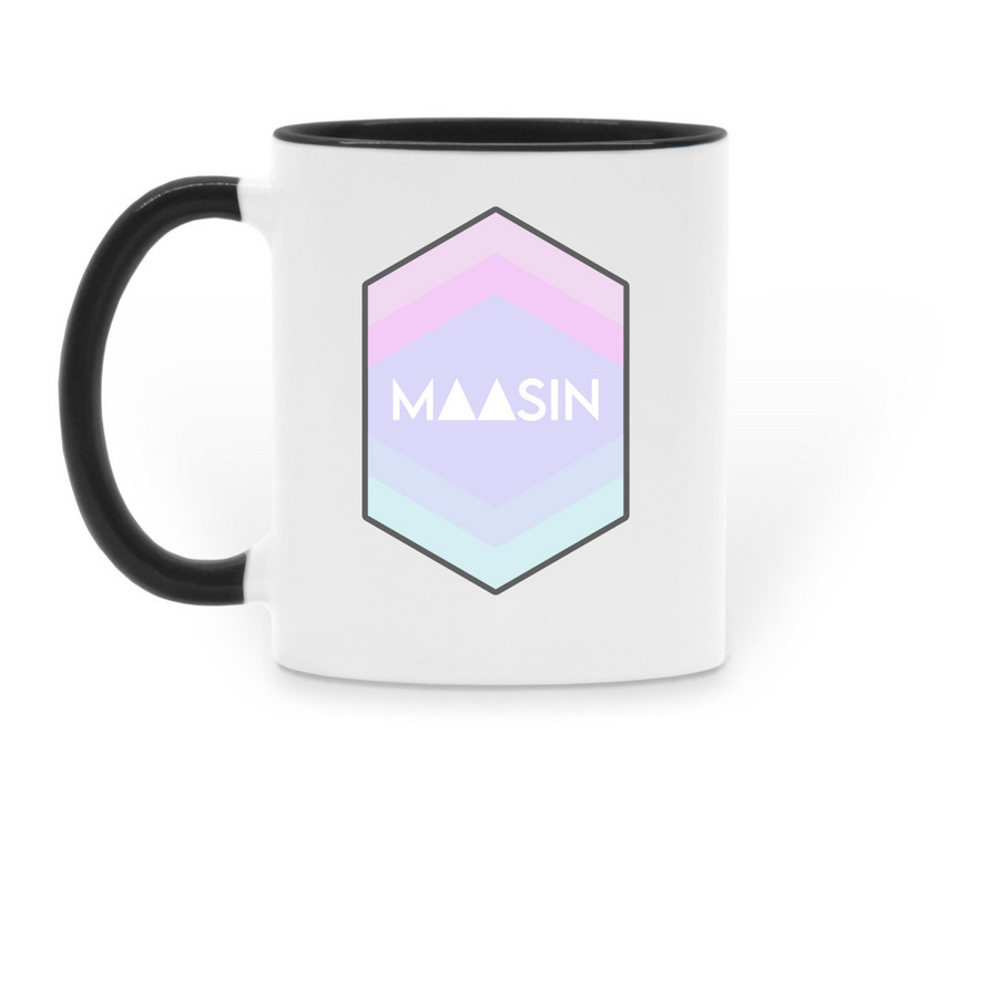 MAASIN Logo Mug, a Black Two-Tone Ceramic Mug (back-view)