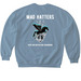 New Mad Hatter Shirt Collection, a Stone Blue Softstyle Crewneck Sweatshirt (back-view)