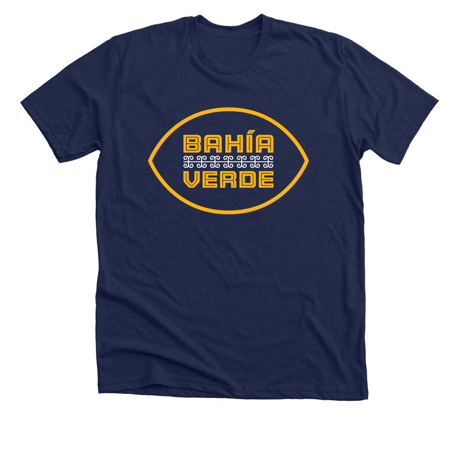 Bah?a Verde Gold Football, a Solid Navy Blend Premium Unisex Tee