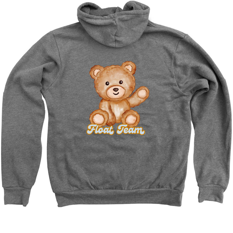 Teddy Bear, a Deep Heather Zip Up Hoodie (back-view)