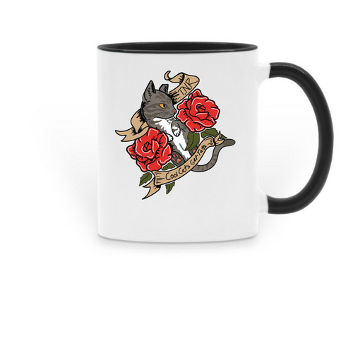 Cool Cats - Mug, a Black Two-Tone Ceramic Mug