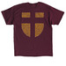 SHIELD, a Maroon Classic Unisex Tee (back-view)