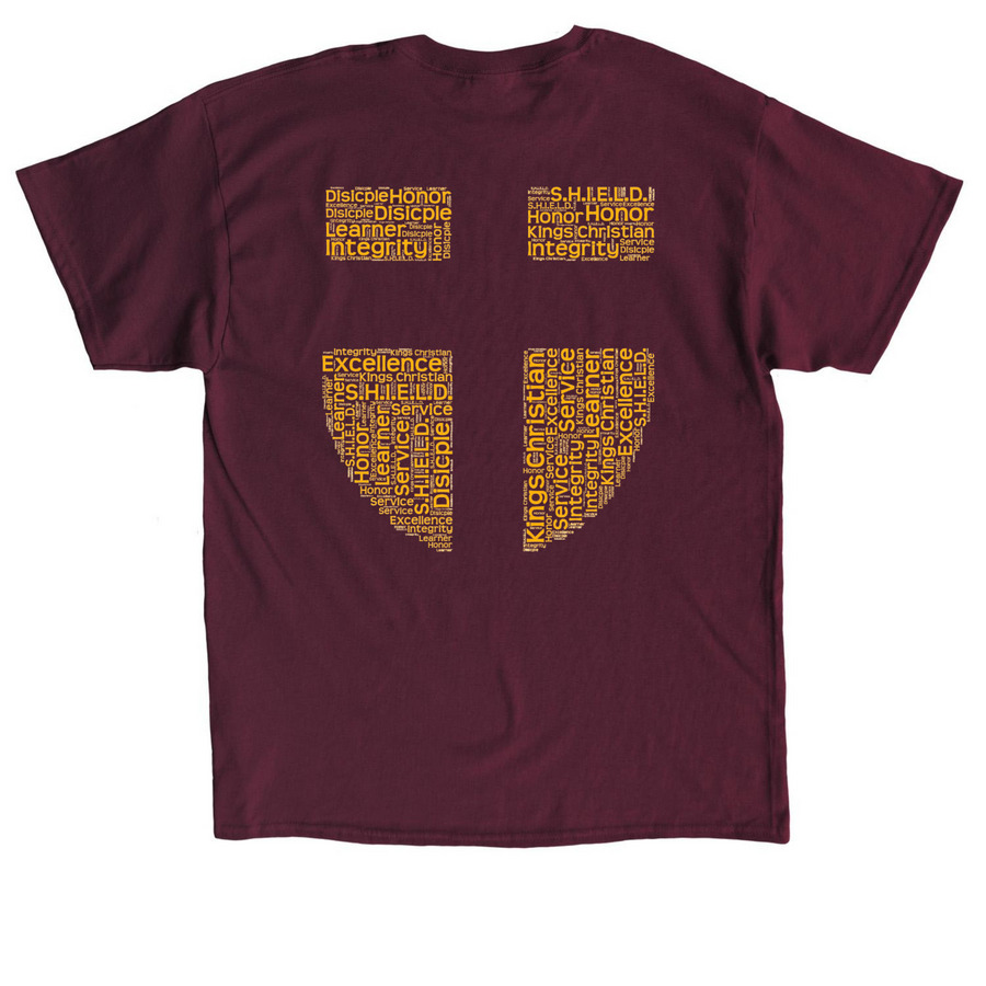 SHIELD, a Maroon Classic Unisex Tee (back-view)