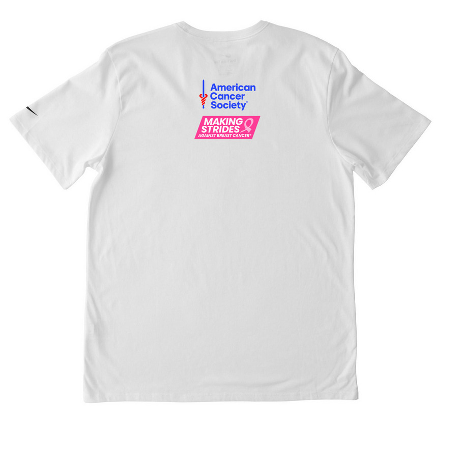 Walkers For Knockers, a White Nike Dri-FIT Jersey Blend Performance Tee (back-view)