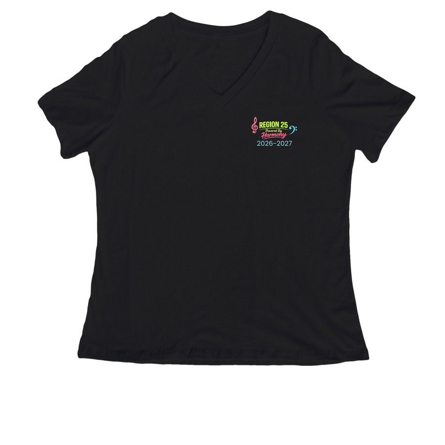 Powered By Harmony, a Black Women's Relaxed V-Neck Tee