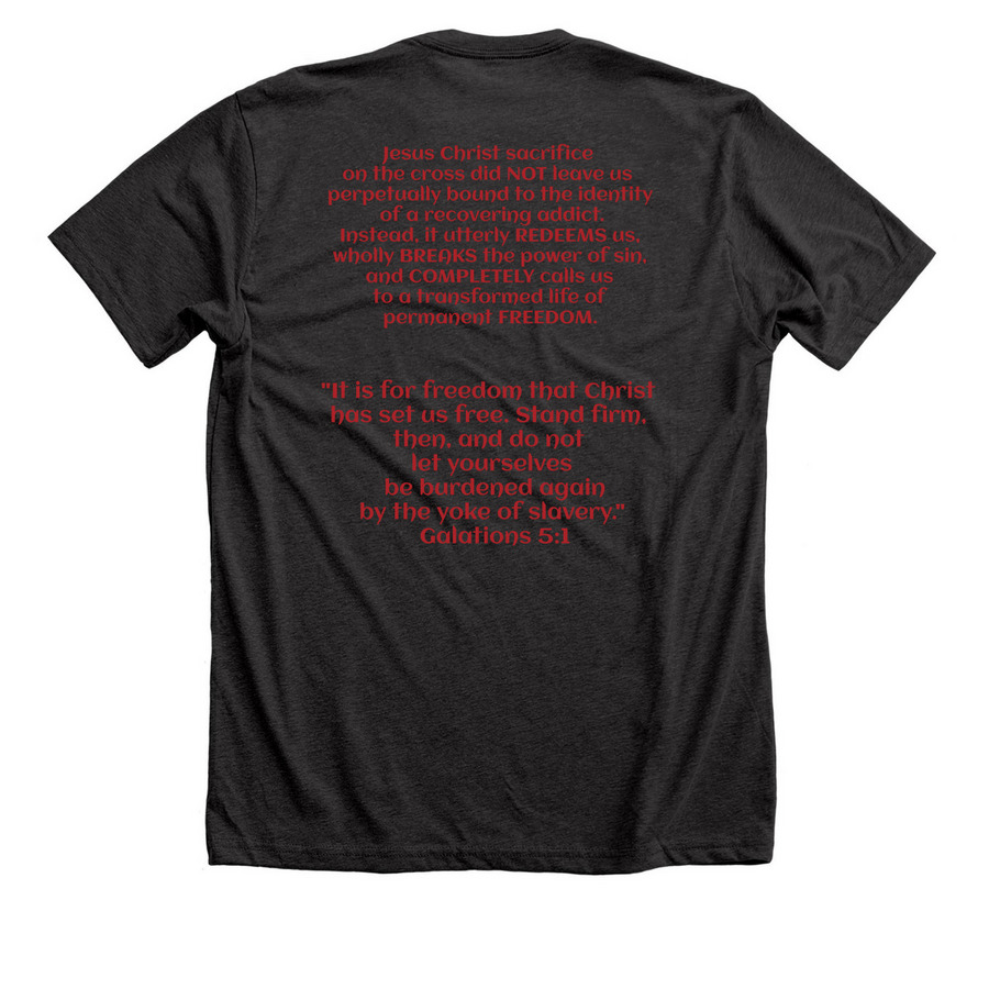 MHM Witness Wear, a Dark Grey Heather Premium Unisex Tee (back-view)