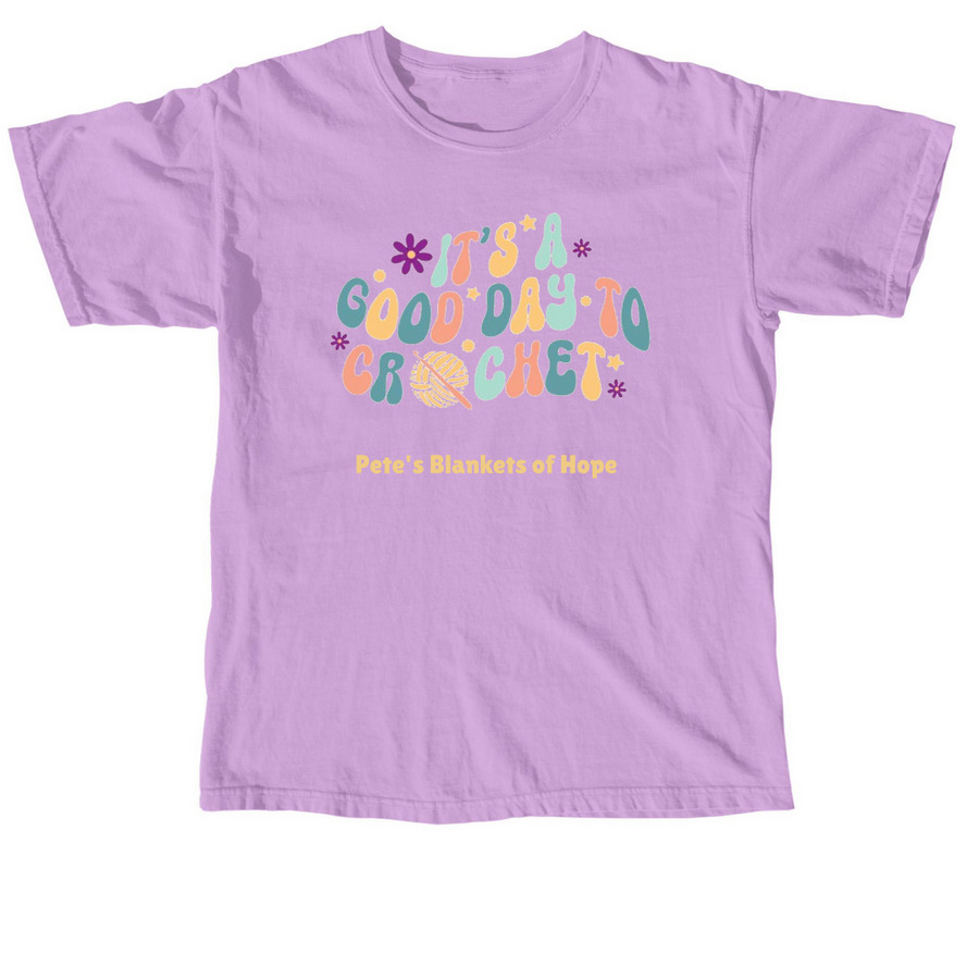 Great Day to Crochet., a Neon Violet Comfort Colors Unisex Tee