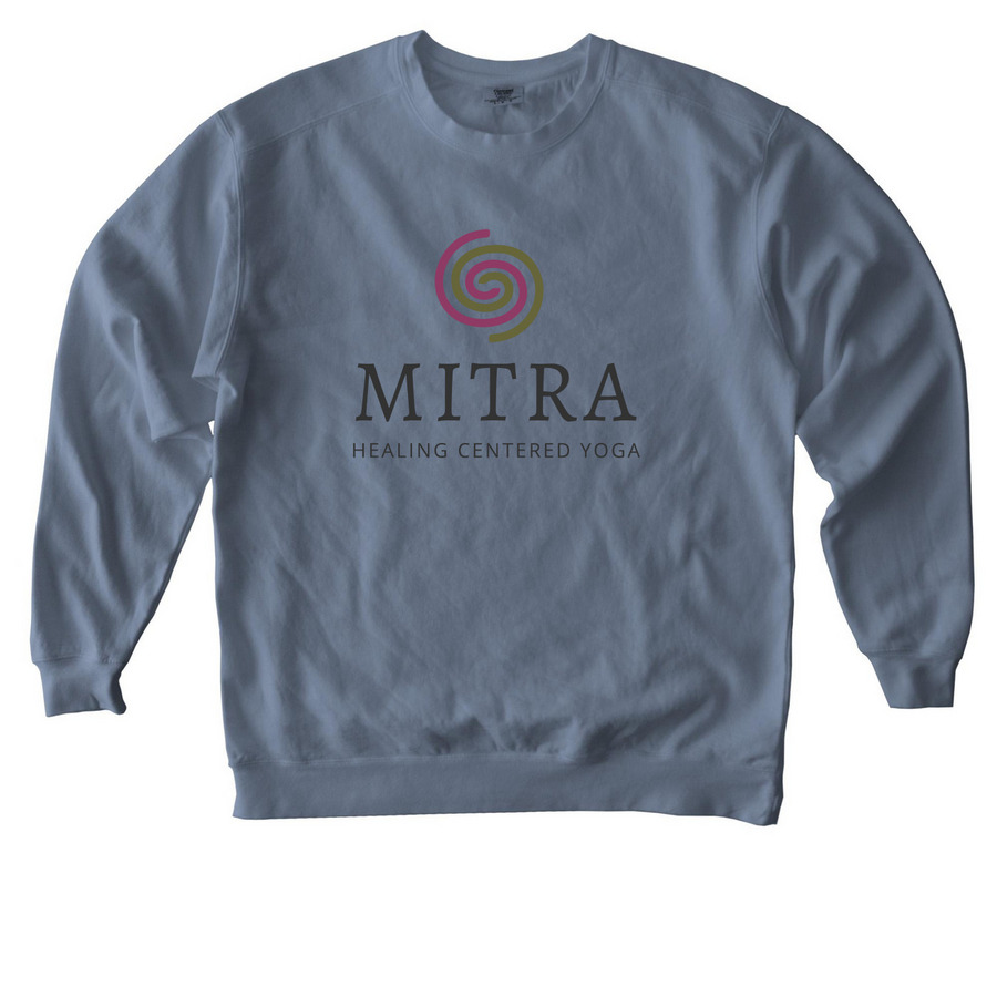 Mitra Logo, a Blue Jean Comfort Colors Crewneck Sweatshirt
