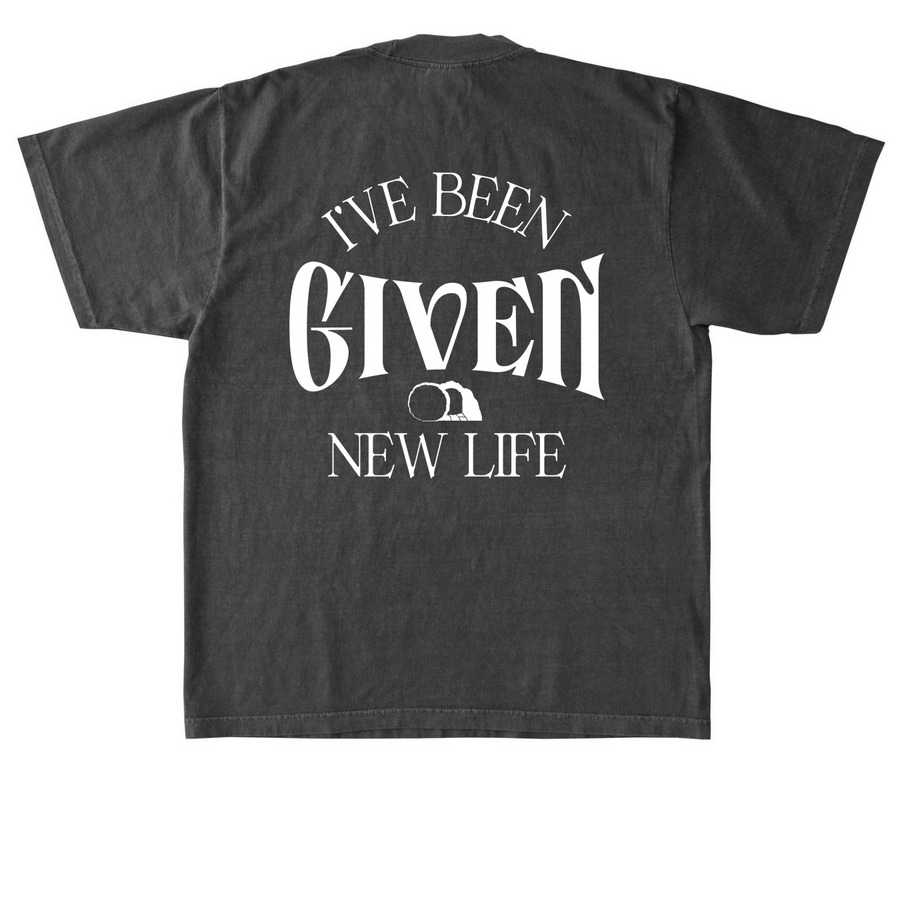 Out of the Grave Tee or Hoodie, a Shadow Heavyweight Garment Dye Tee (back-view)