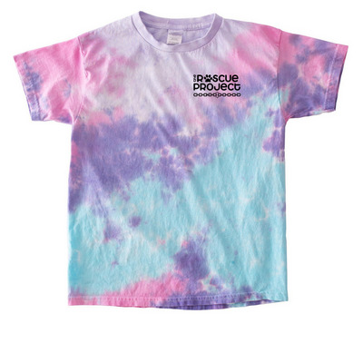TRP 10 Year Anniversary Design (small logo), a Cotton Candy Youth Tie Dye Tee