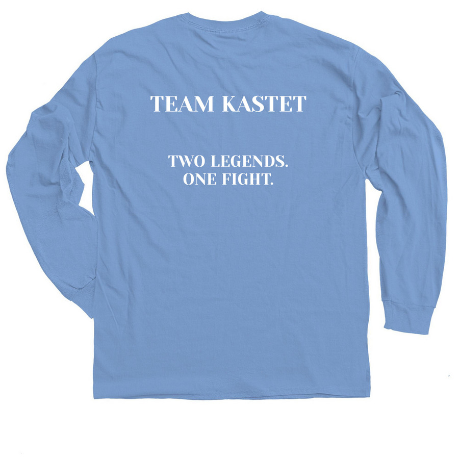 Team Kastet, a Carolina Blue Classic Long Sleeve Tee (back-view)