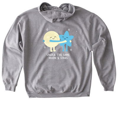 Kesem Moon & Stars, a Sport Grey Gildan Softstyle Pullover Hoodie