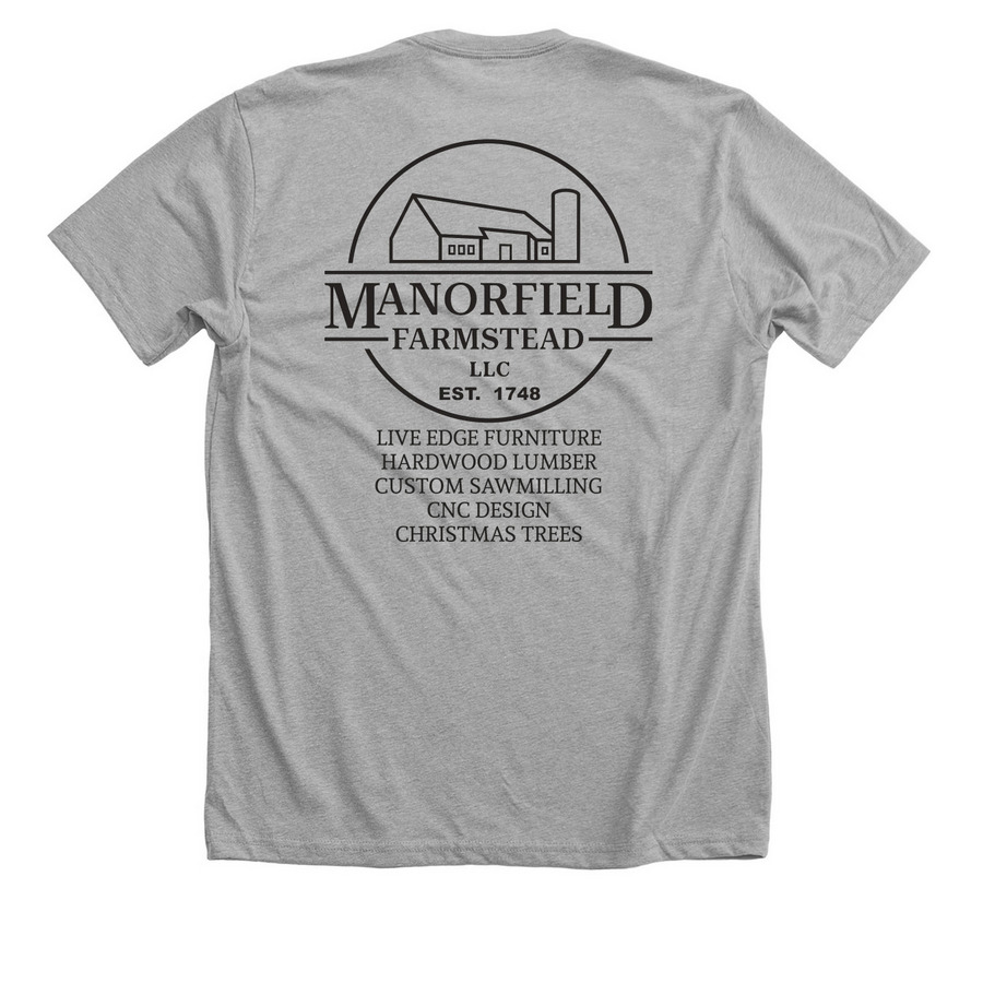 MANORFIELD FARMSTEAD SHIRTS, a Athletic Heather Premium Unisex Tee (back-view)