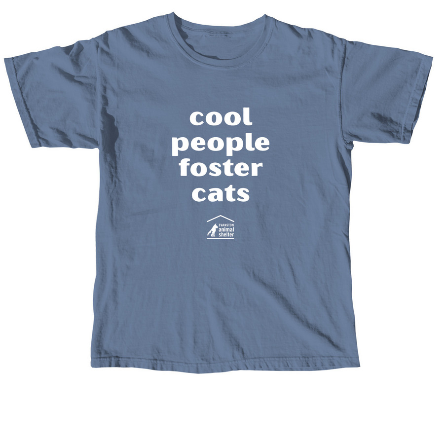 Cool People Foster Cats Tee, a Blue Jean Comfort Colors Unisex Tee