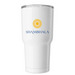 Four Dignities Tumbler, a White Insulated Tumbler (back-view)