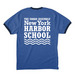 Harbor School Logo - Blue/Navy Shirts, a Heather Royal/ Navy Cotton Ringer Tee (back-view)