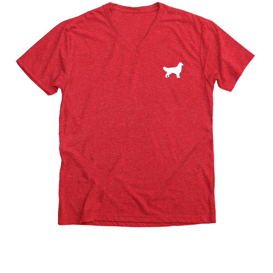 Proud Canine Assistants volunteer, a Heather Red Premium V-Neck Tee