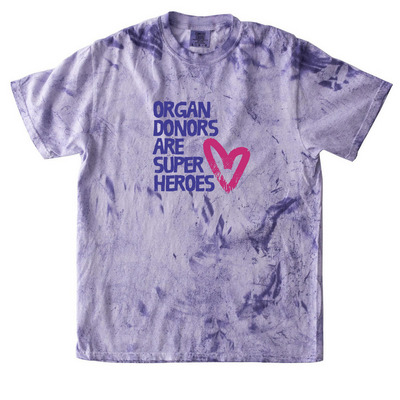 Organ Donors Are Super Heroes, a Amethyst Comfort Colors Colorblast Tee